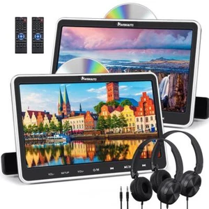 2 x 10.1" Full HD Car Headrest Back Seat Monitor TV DVD Player HDMI USB SD 1080P - Picture 1 of 13