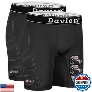Davion 2 Packs Boys Baseball Sliding Padded Compression Shorts with 2 Athleti - Picture 1 of 5