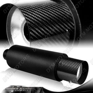 Silenciador de acero inoxidable negro con punta de fibra de carbono JDM 4"" N1 con entrada de 2,5"" + silenciador - Imagen 1 de 6