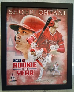 SHOHEI OHTANI -MLB Licensed Photo 2018 AL Rookie Of The Year Black Framed /NEW - Picture 1 of 5