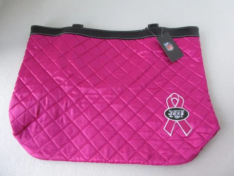 NFL New York Jets Quilted Pink Purse Breast Cancer Awareness Cover