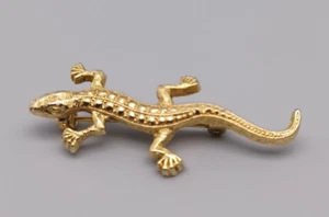 Broche prendedor vintage tono dorado salamandra MCM lagarto gecko moda - Imagen 1 de 4
