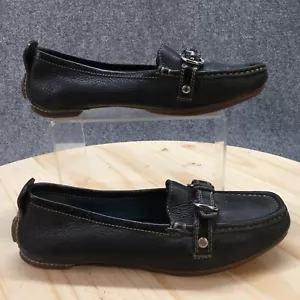 Coach Jillian Loafer Flats Womens 6M Black Leather Slip On Buckle Casual Comfort - Picture 1 of 14