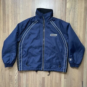 Vintage Mad Kow Ski Snowboard Jacket Men’s SZ XL Blue Black 1990s Y2K Streetwear - Picture 1 of 14