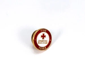 1986 American Red Cross 5 Years Service Metal Lapel Pin Enameled - Picture 1 of 3