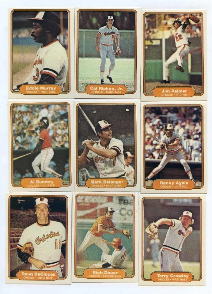 1982 FLEER BASEBALL 26 CARD BALTIMORE ORIOLES TEAM SET W/ CAL RIPKEN "ROOKIE" - Image 1 of 1