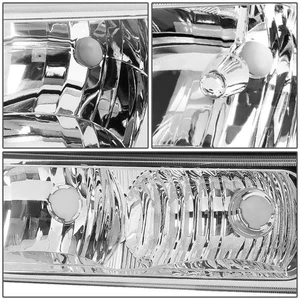 For 03-06 Chevy Silverado 1500-3500 Avalanche Headlight Bumper Lamps Chrome Pair - Picture 1 of 4