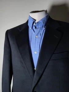 42L Jack Victor Loro Piana Cashmere Tweed Jet Black Blazer SportCoat Jacket NWOT - Picture 1 of 9