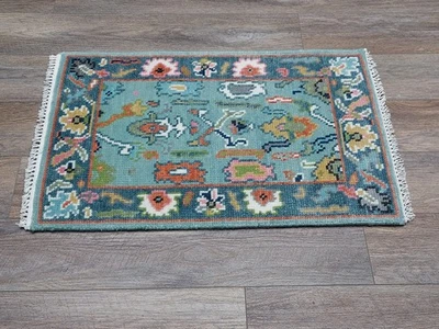 Alfombra Bohemia Oushak, Alfombra Turca Oushak, Alfombra Contemporánea Hecha a Mano, 2x3 Pies Foto 1 de 4