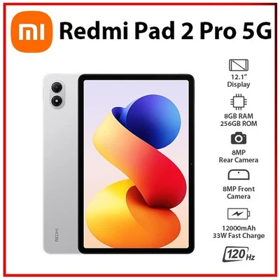 (5G) Xiaomi Redmi Pad 2 Pro 5G 8GB+256GB SILVER Octa Core Android PC Tablet NEW - Bild 1 von 4