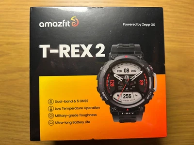 Amazfit A2170 T-Rex 2 Smartwatch 47 mm Case GPS Charging Base Ember Black New - Image 1 of 2