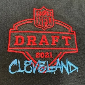 NFL Draft 2021 Cleveland Embroidered Black Fleece Blanket 50"x60" NEW - Picture 1 of 5