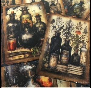 Victorian Gothic Zaubertrank Flasche Dark Ephemera Scrapbooking Papier 12 Stck. - Bild 1 von 4