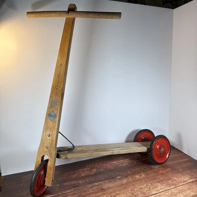 Vintage Vero ABC Stepke Scooter - Wood & Metal - Child Size - 3 Wheel - Image 1 of 4