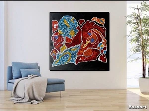 Huge 90cm by 90cm Original Dot Painting On Canvas, Aboriginal Style - Picture 1 of 6