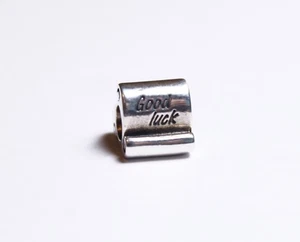 Genuine Pandora Sterling Silver Good Luck Scroll Charm - 790514 - Picture 1 of 3