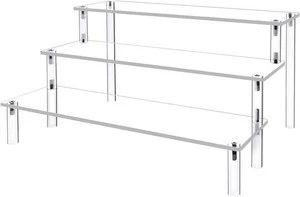 Acrylic Display Risers,Clear Shelf 3 Tier Cupcake Stand Steps clear - Picture 1 of 7