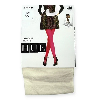 Hue Opaque Non Control Top Tights Ivory Womens Size 1 - Image 1 of 4