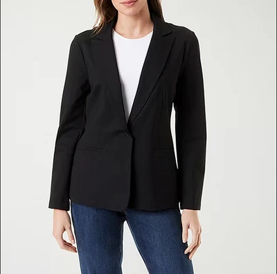 Blazer Gloria Vanderbilt ultraligero para mujer - negro talla mediana 925167 Foto 1 de 3