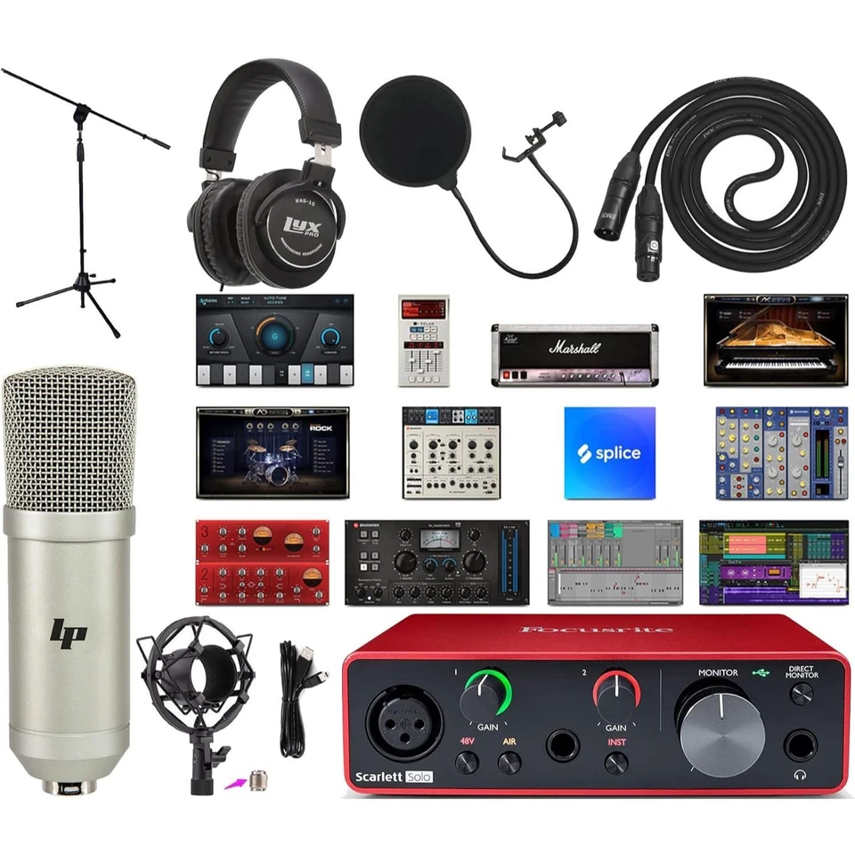 Focusrite Scarlett Solo 3rd Gen Audio Interface + Mic, Headphones & Stand - Image 1 of 1