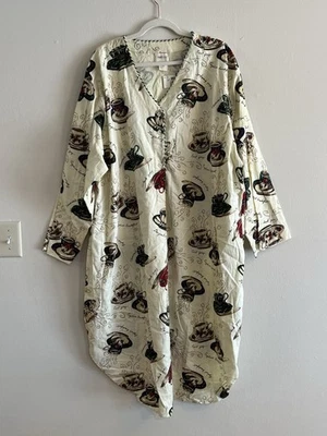 Camisón vaquero Venezia 22/24 marfil taza de té algodón franela vestido largo Foto 1 de 4