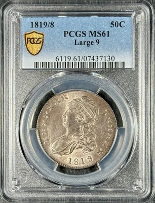 1819/8 capped bust half dollar Large 9 - Image 1 of 4