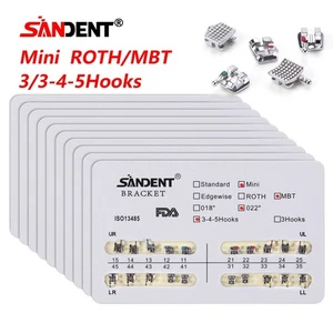 Brackets dentales ortodoncia de metal para dientes 022 Roth Mbt 3/3-4-5 ganchos - Imagen 1 de 49