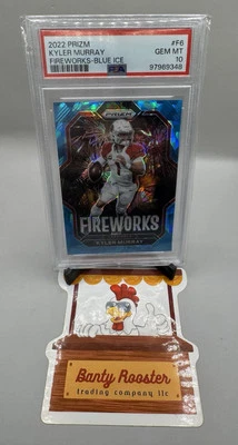 2022 Panini Prizm KYLER MURRAY Fireworks Blue Ice /99 #F-6 CARDINALS PSA MT 10 - Image 1 of 4
