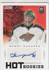 2013 Panini Score Darcy Kuemper Hot Rookies Autograph Wild Avalanche Auto #601