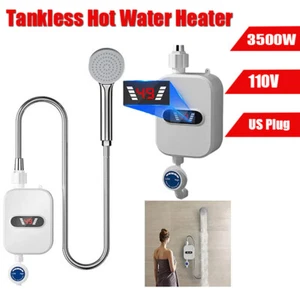 3500W Tankless Hot Water Heater Shower Electric Instant Heater Bathroom US J7U5 - Picture 1 of 12