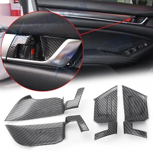 Carbon Fiber Style Inner Door Handle Bowl Cover Trims For Honda Accord 2018-2022 - Picture 1 of 11