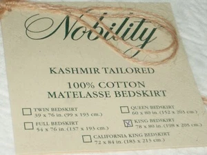 DILLARDS NOBILITY Cotton MATELASSE KING BEDSKIRT Kashmir Tailored WHITE NIP - Picture 1 of 4