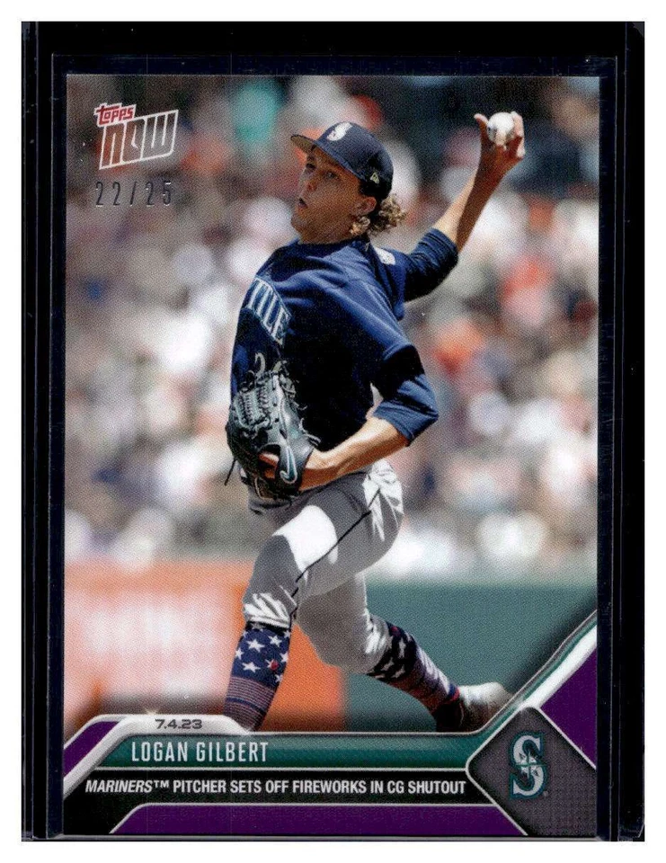 2023 Topps Now #525 Logan Gilbert Purple Parallel Card #d 22/25 - Image 1 of 2
