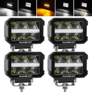 2/4 PIEZAS AUXBEAM 4.5" 120W LED Barra de Luz de Trabajo Cubo Cápsula Blanco y Ámbar Lámpara Estroboscópica DRL - Imagen 1 de 14