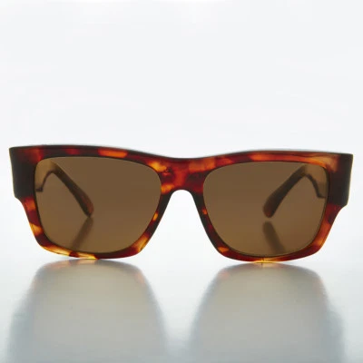 Big Square Thick Men's Brown Vintage Sunglass with Brown lens - Freddy - Image 1 of 3