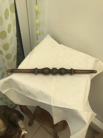 Spindle baluster wood turned column Antique french architectural salvage 15 1/2 Cover
