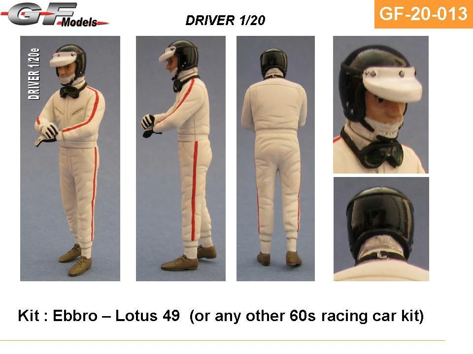 GF MODELS 20-013 DRIVER (FIGURINO PILOTA) - KIT MONTAGGIO 1/20 RESINA - Immagine 1 di 1