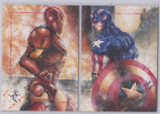 Glebe Iron Man Captain America Marvel Greatest Battles 2 Card Sketch Card