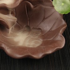 1pc Ceramic Purple Sand Elephant Incense Burner Backflow Incense Censer Holder C