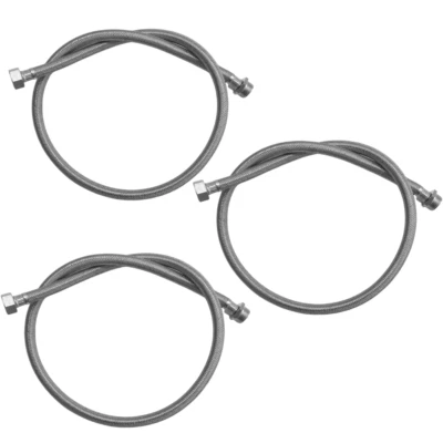 3 Pezzi Flessibile Acciaio Inox Maschio Femmina 1/2 Pollice Lunghezza cm 100  - Immagine 1 di 2