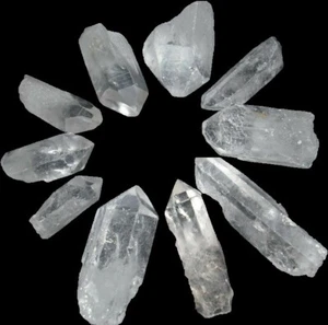 Quartz Crystal Wands Points 1.5" - 2" Grid Set of 10 - Picture 1 of 1