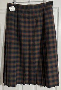Jedburgh Kiltmakers Scotland Check Pleated Skirt Women’s Size 18 New Old Stock - Picture 1 of 8