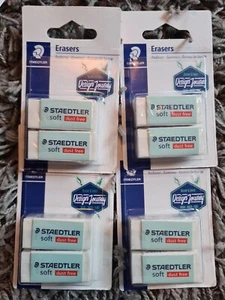 Twin Pack Staedtler Dust Free Soft Pencil Erasers, Rubbers. X4 free p-p - Picture 1 of 1