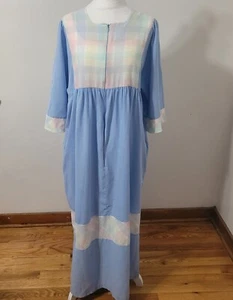 Vintage Leisure Life Robe Gr. Medium Terrasse Hausmantel Kaftan Hauskleid Reißverschluss - Bild 1 von 7