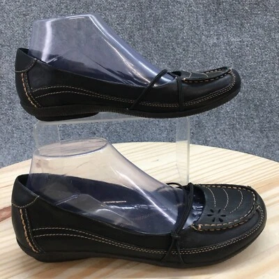 BareTraps туфли женщин 8 M Karoline повседневный поскользнуться на Moc носок плоскостях из черной кожи - Изображение 1 из 4