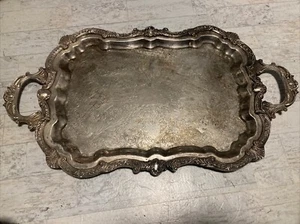 Vintage Leonard Silver Plate Waiter's Tray w/Handles - Picture 1 of 4