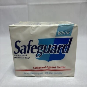 Vintage Safeguard AntiBacterial Deodorant Soap 5 Ounces Each 3 White Bars 1995 - Picture 1 of 6