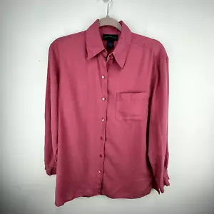 Blusa Charter Club para mujer 100 % lino abotonada talla S rosa desteñido manga larga - Imagen 1 de 9