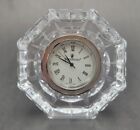 Waterford Crystal Small Octagon Desk Clock Cut Glass Analog Face Roman Numerals