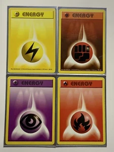 Pokémon Kartenset - Basisset schattenlose Energie - Feuerbekämpfung psychischer Blitz - Bild 1 von 9